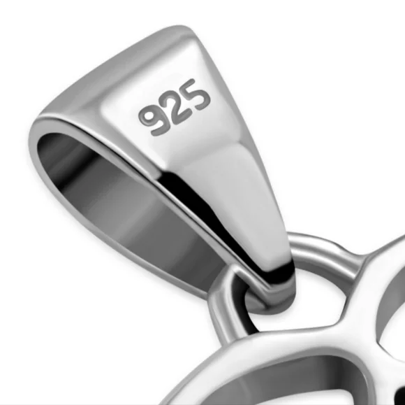 Pendant --925 Silver Heart  inset with Star David in Amethyst CZ - Picture 4 of 5